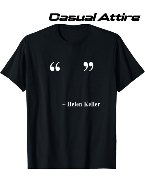 Men's Graphic T-Shirt Quotation Marks Minimalist Typography With Author Name Featuring Helen Keller