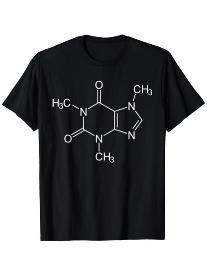 Men's Graphic T-Shirt Chemical Bond Lines With Molecular Formula Structure Caffeine