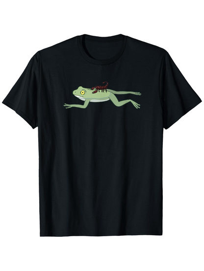 Men's Graphic T-Shirt Calm Green Lizard With Soft Shaded Limbs Crawling Gently On Black Background Lizard