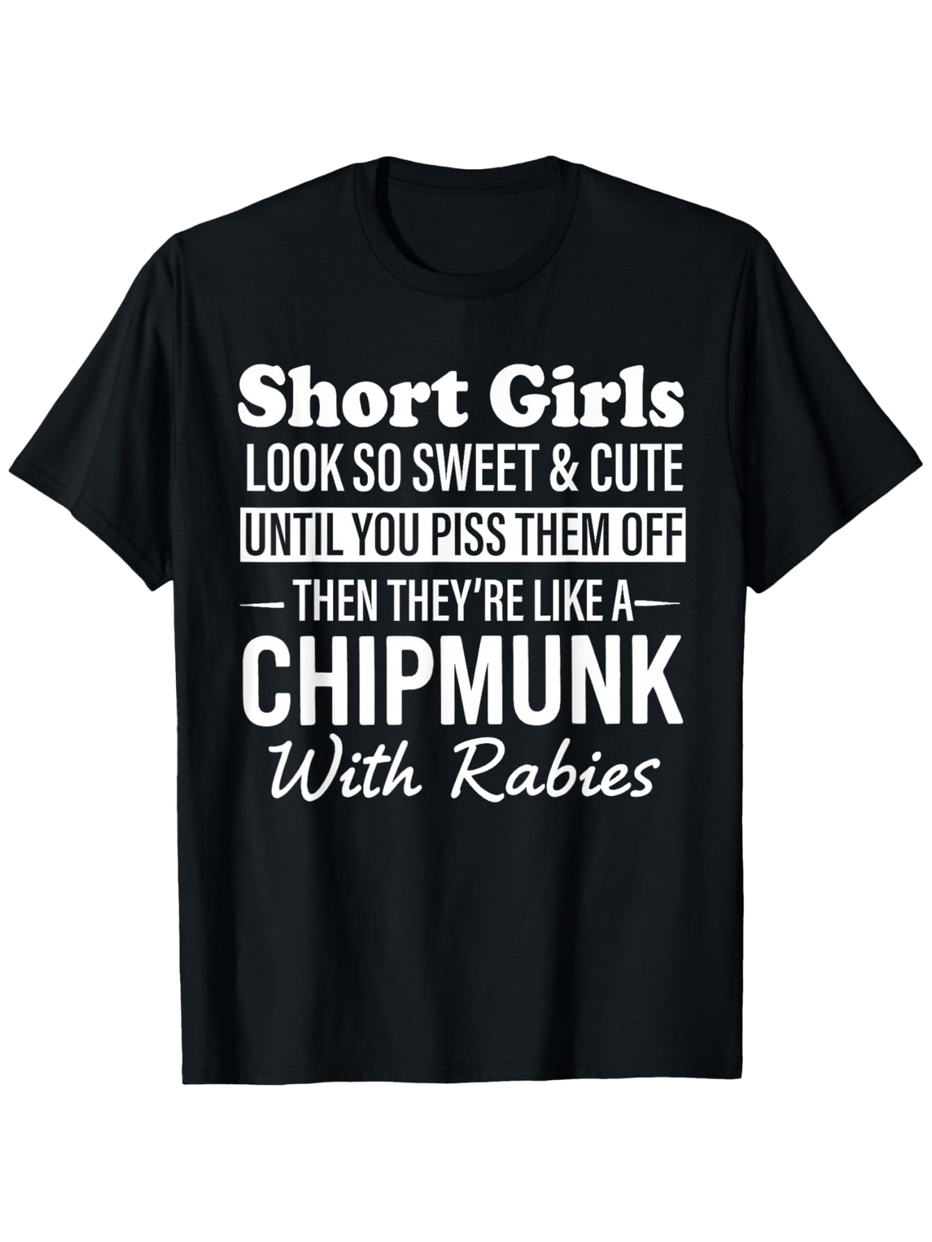 Men's Graphic T-Shirt Short Girls Looking Sweet And Cute Chipmunk With Rabies