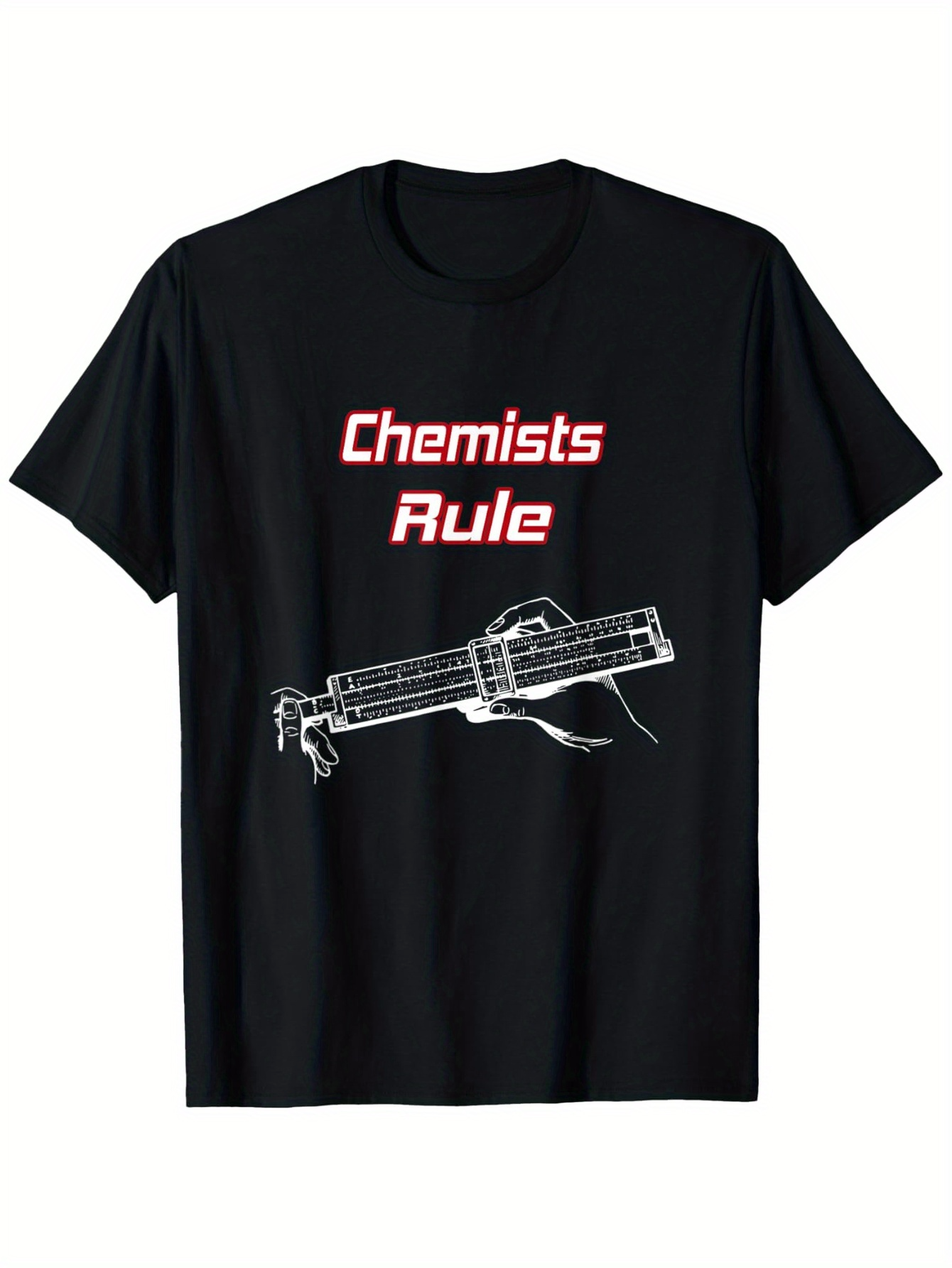 Men's Graphic T-Shirt Chemists Rule Retro Grid Gun Design With Technical Blueprint Style