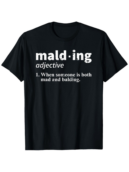 Men's Graphic T-Shirt Malding Adjective Definition Parody Design Shirt