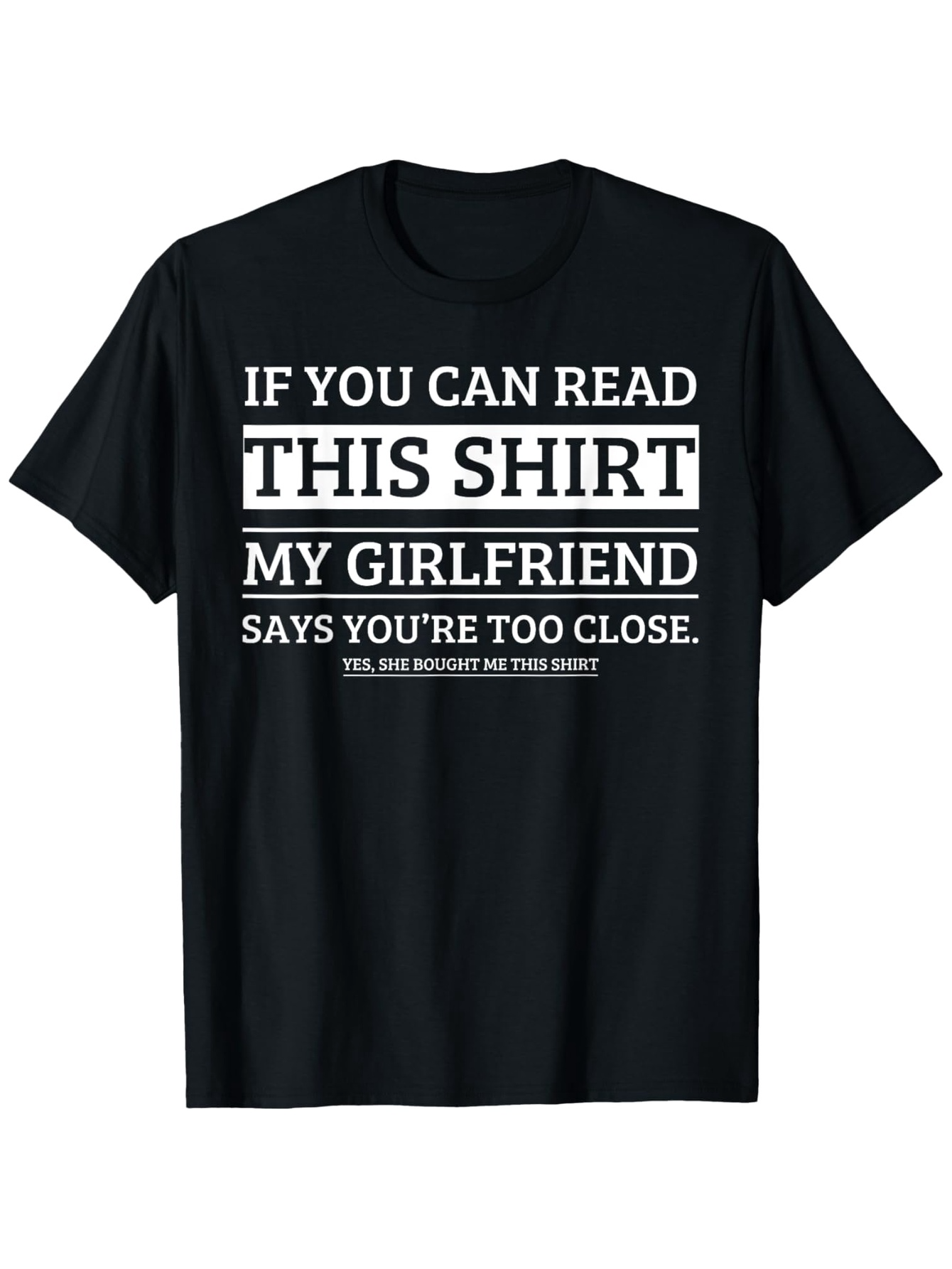 Men's Graphic T-Shirt Funny Warning Words In Bold White Text On A Black Shirt