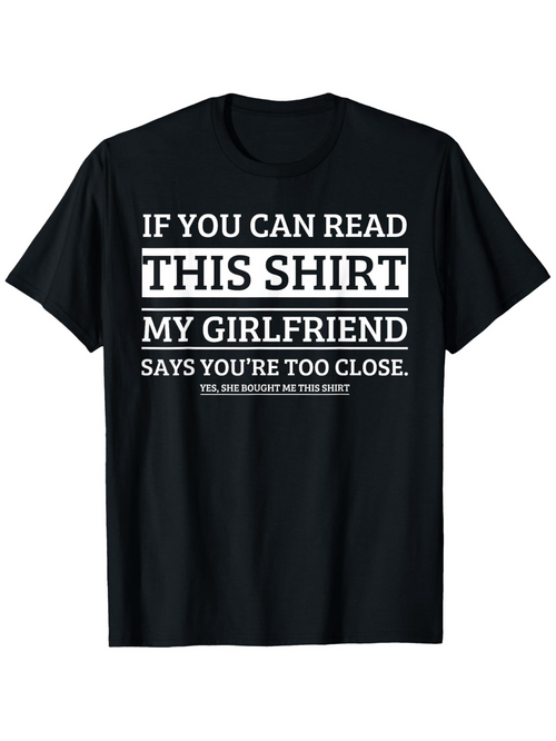 Men's Graphic T-Shirt Funny Warning Words In Bold White Text On A Black Shirt