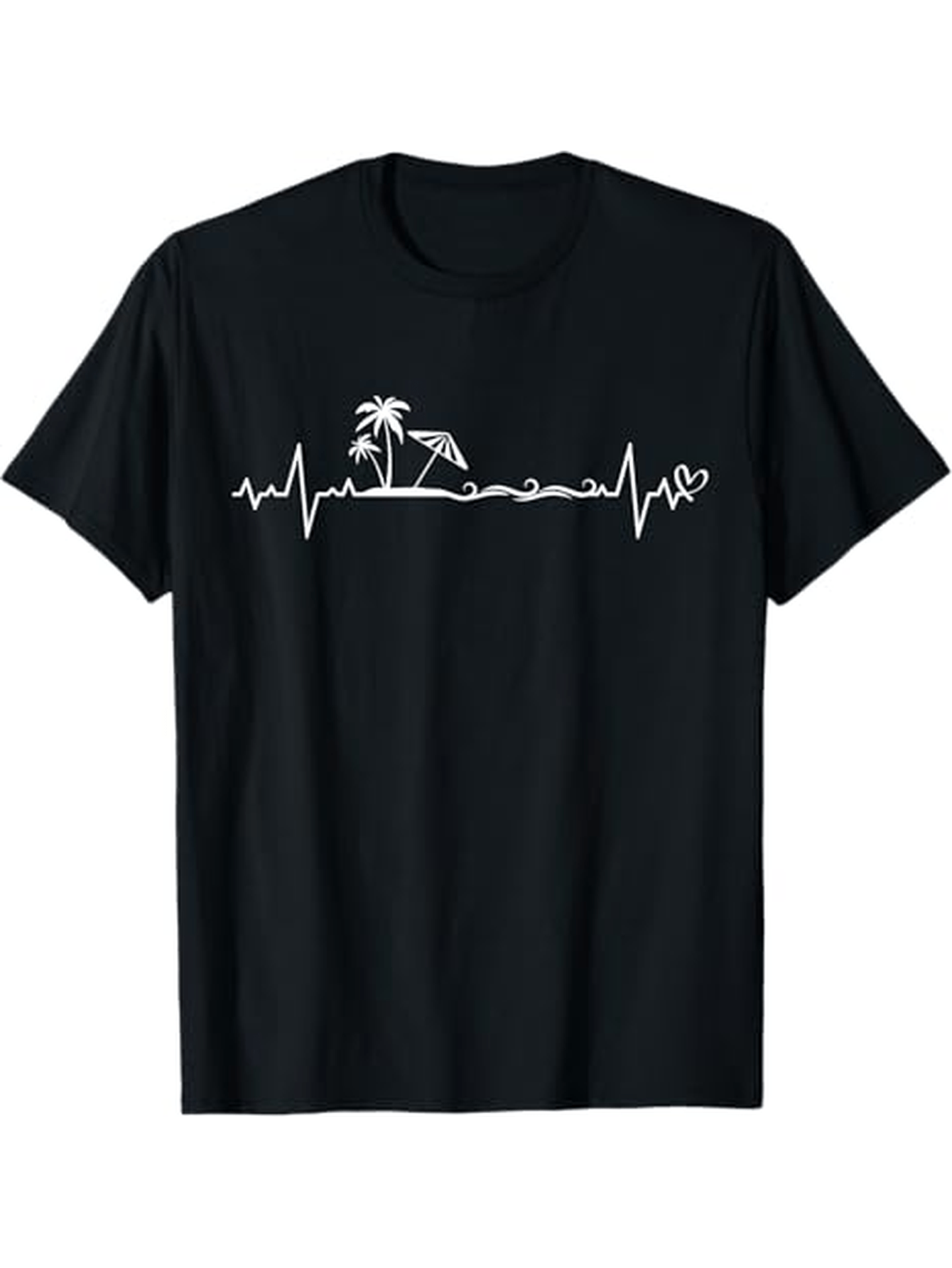 Men's Graphic T-Shirt Wave Pulse With Palm Trees And Beach Relaxation Scene