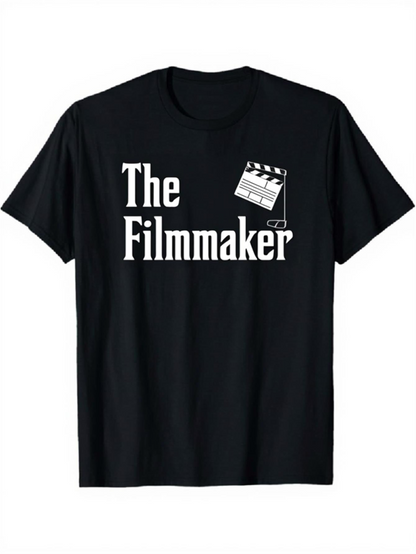 Men's Graphic T-Shirt The Filmmaker Classic Cinematic Slate Illustration With Bold Typeface Clapperboard