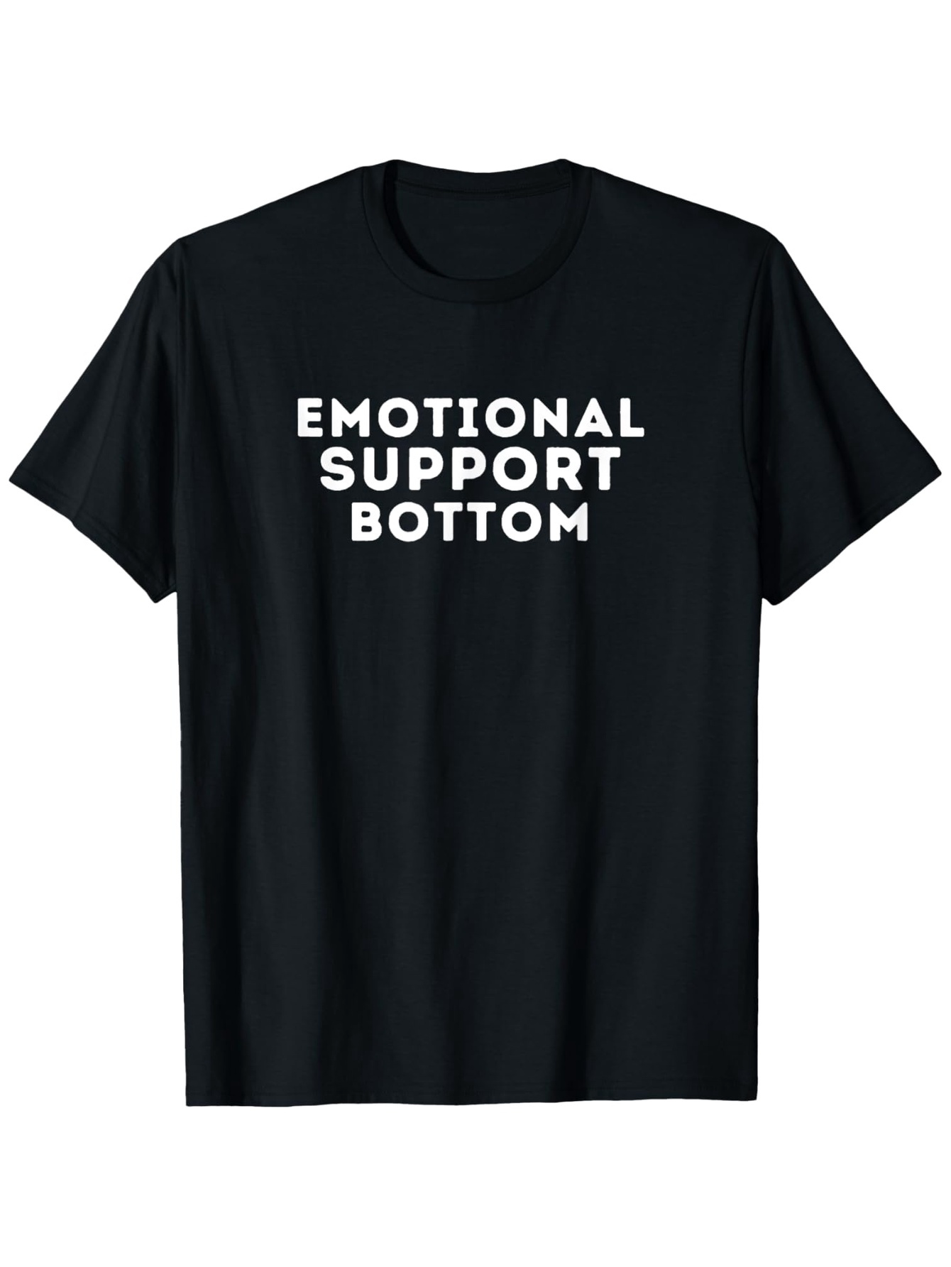 Men's Graphic T-Shirt Emotional Support Bottom Bold Letter Statement Black T Shirt