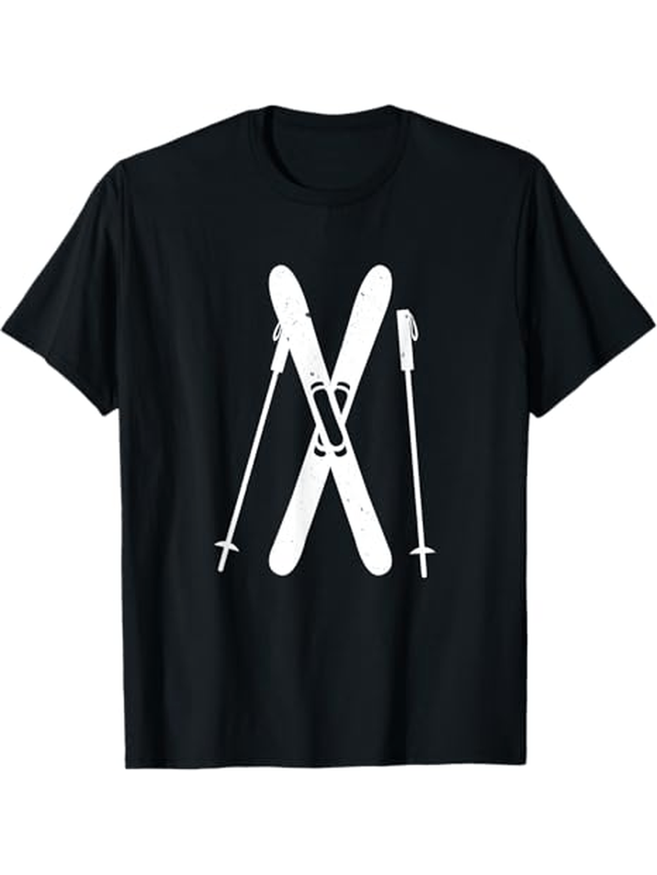 Men's Graphic T-Shirt Winter Adventure With Skis And Poles Crossed Together Ski Equipment