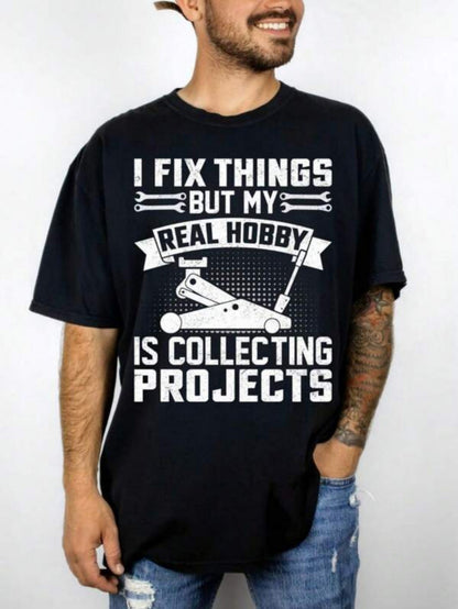 Men's Graphic T-Shirt I Fix Things Collecting Car Parts With Tool Graphic Projects