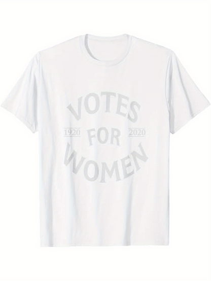 Men's Graphic T-Shirt Votes For Women Bold Black Letters On White Cotton T Shirt