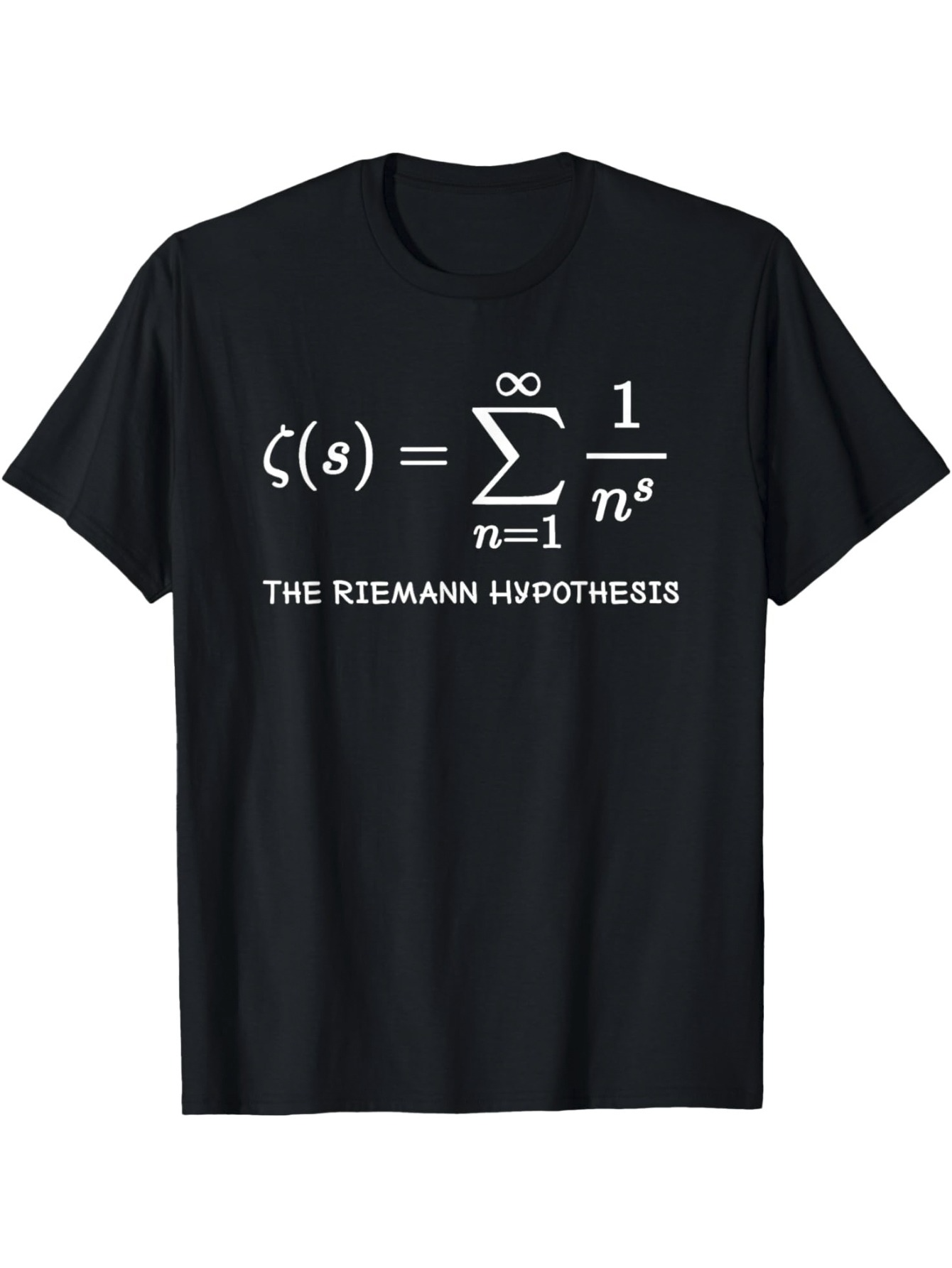 Men's Graphic T-Shirt The Riemann Hypothesis Mathematical Equation With Classic Serif Letters Under Black Shirt