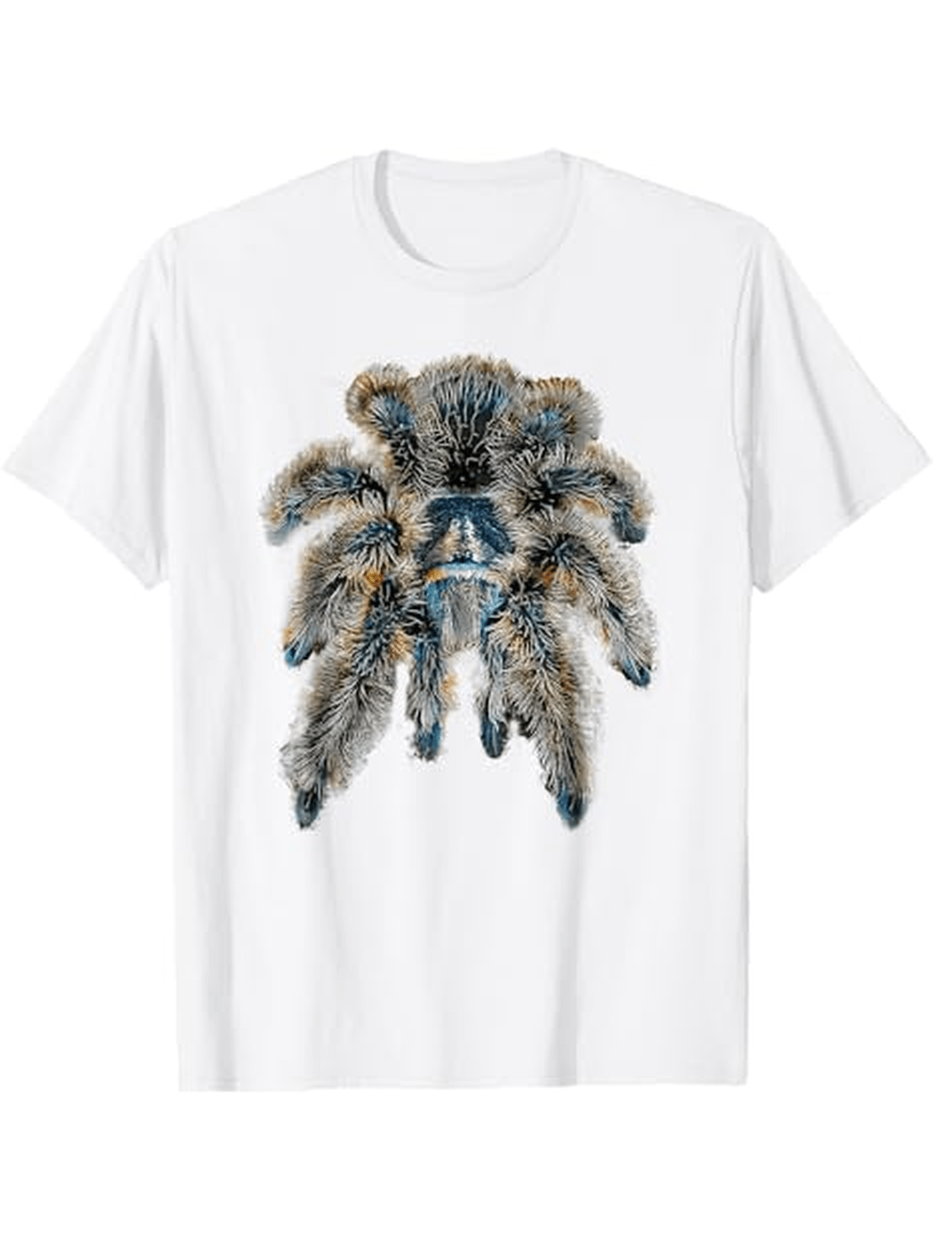 Men's Graphic T-Shirt Realistic Furry Texture With Shadows Surrounding Bold Detailed Tarantula Spider