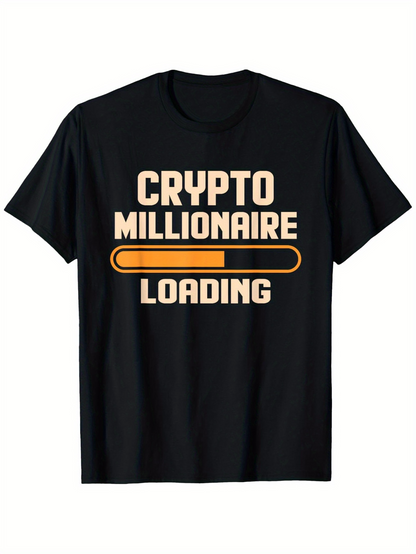 Men's Graphic T-Shirt Crypto Millionaire Loading Progress Bar Graphic Black T Shirt