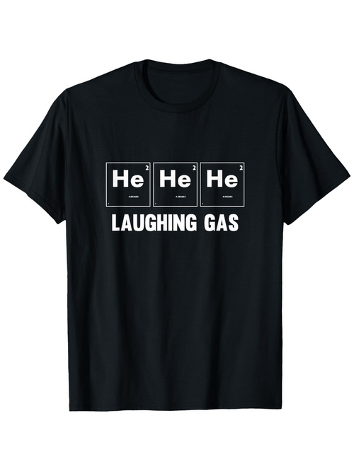 Men's Graphic T-Shirt Laughing Gas Periodic Table Elements With Playful Science Joke Text