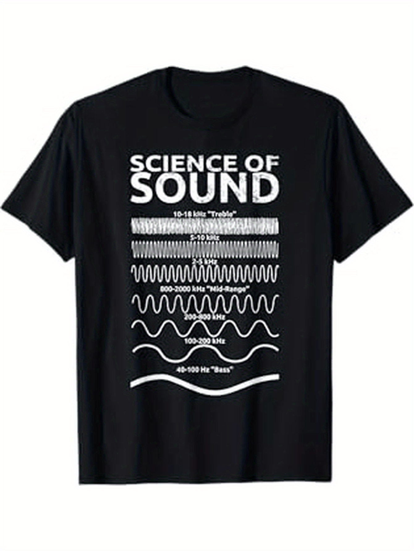 Men's Graphic T-Shirt Science Of Sound With Wavelength Charts And Waves Under Different Frequencies