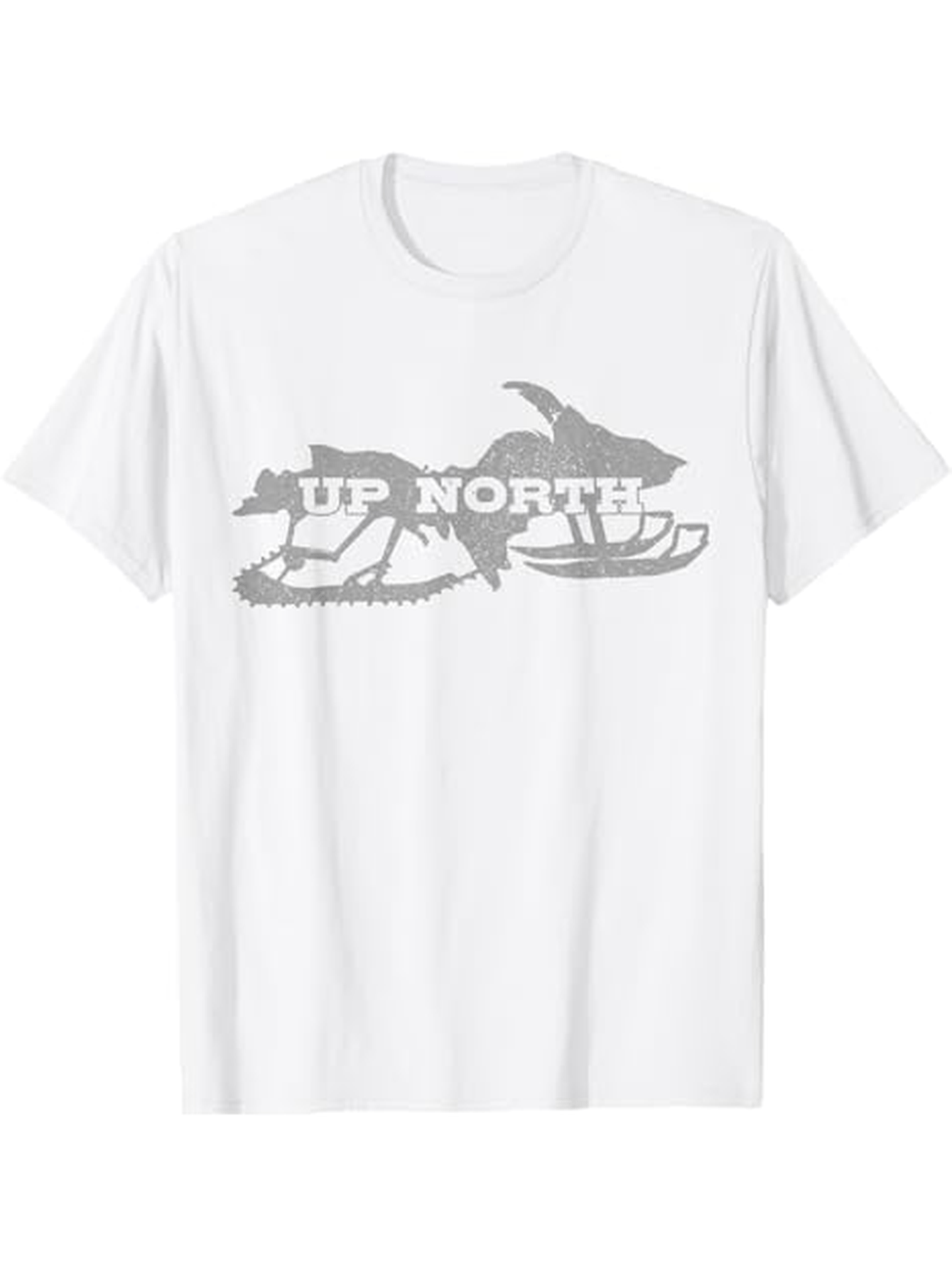 Men's Graphic T-Shirt Up North Wolf Snowy Landscape With Sled And Pine Trees