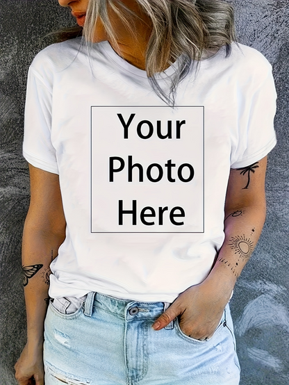 Men's Graphic T-Shirt Your Photo Here Minimalist Text Box Graphic T Shirt