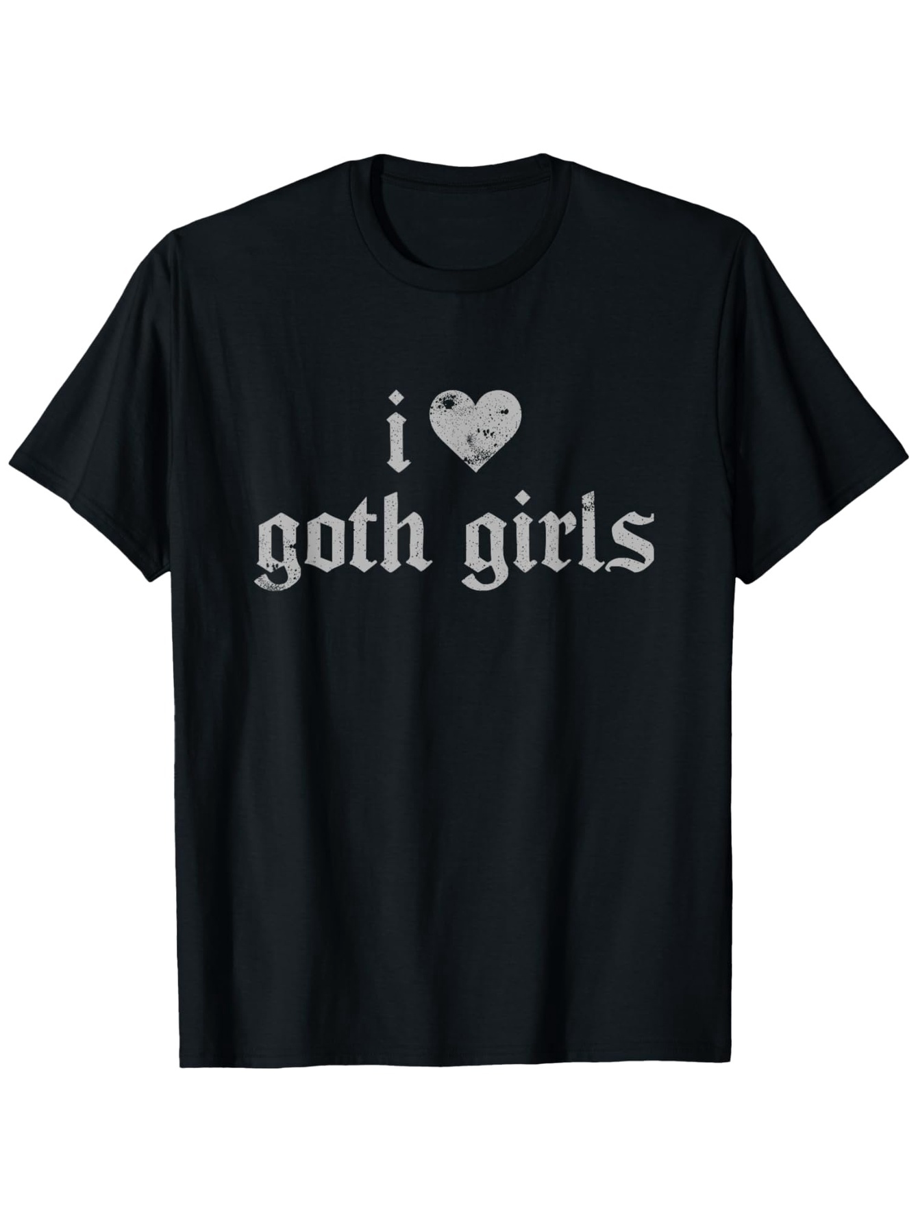 Men's Graphic T-Shirt I Love Gothic Style Lettering With White Heart Design T Shirt