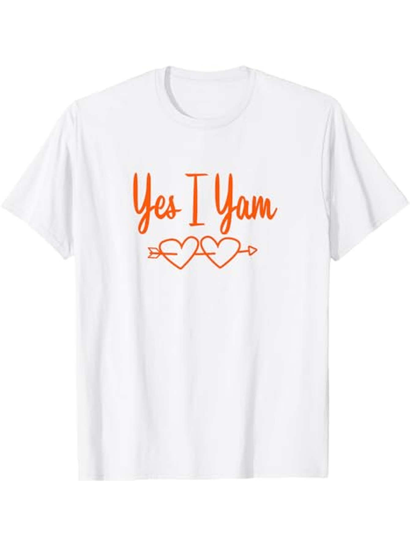 Men's Graphic T-Shirt Yes I Yam With Two Interlocking Hearts And Arrow Design