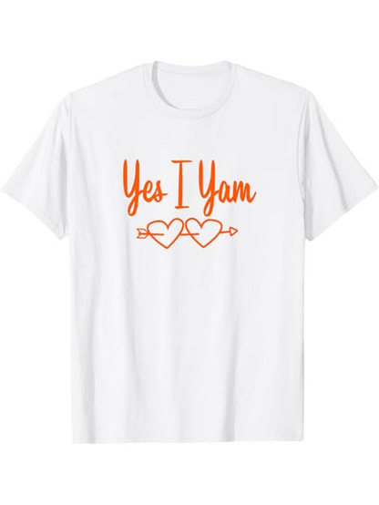 Men's Graphic T-Shirt Yes I Yam With Two Interlocking Hearts And Arrow Design