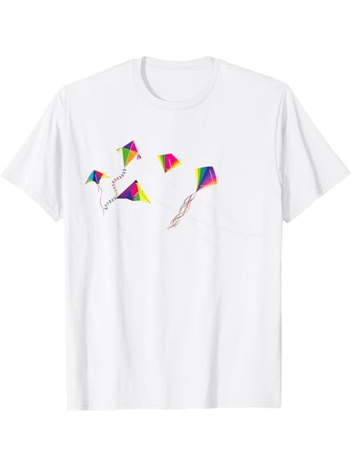 Men's Graphic T-Shirt Colorful Rainbow Streamers Flying In Clear Summer Wind Kite
