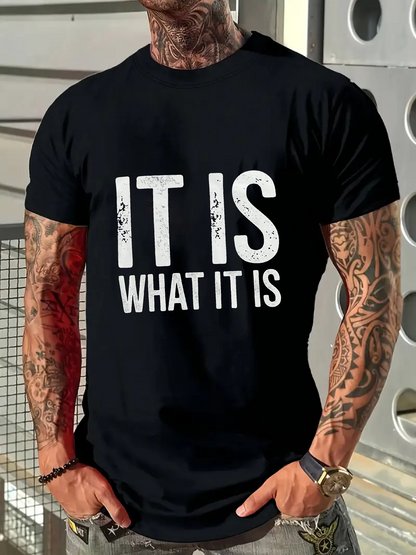 Men's Graphic T-Shirt Distressed Bold White Slogan On Soft Cotton T Shirt