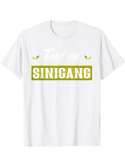 Men's Graphic T-Shirt Feed Me Bold Lettering With Playful Eyes Sinigang