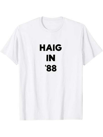 Men's Graphic T-Shirt Haig In Eighty Eight Bold Letters On White T Shirt