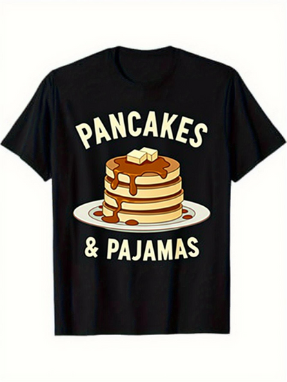 Men's Graphic T-Shirt Pancakes And Pajamas Delicious Syrup Dripping Breakfast Morning Stack Pancake