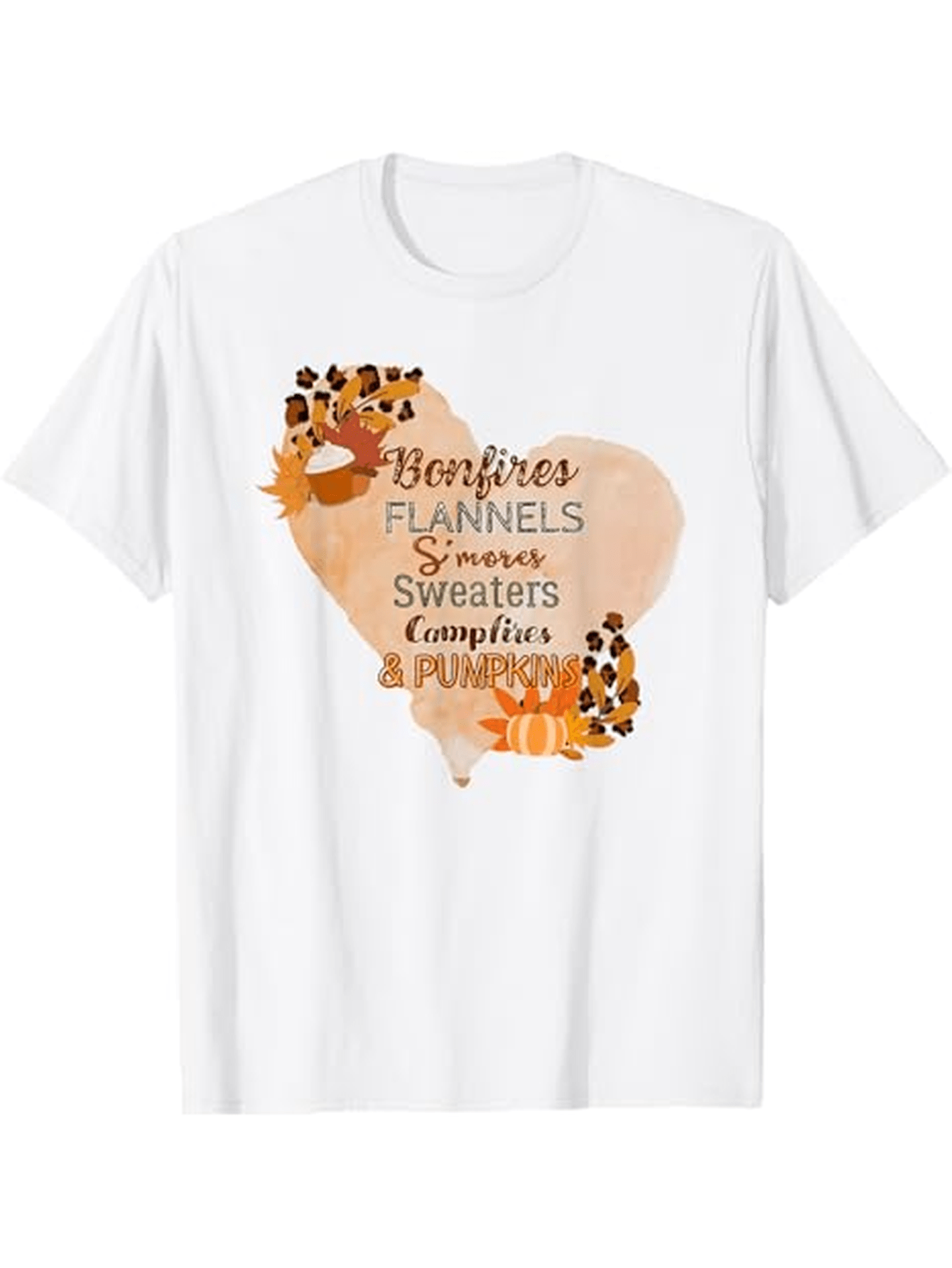 Men's Graphic T-Shirt Bonfires Flannels Summer Sweaters Pumpkins And Fall Country Heart