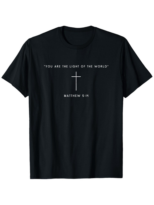 Men's Graphic T-Shirt You Are The Light Of The World Minimalist Cross Design T Shirt