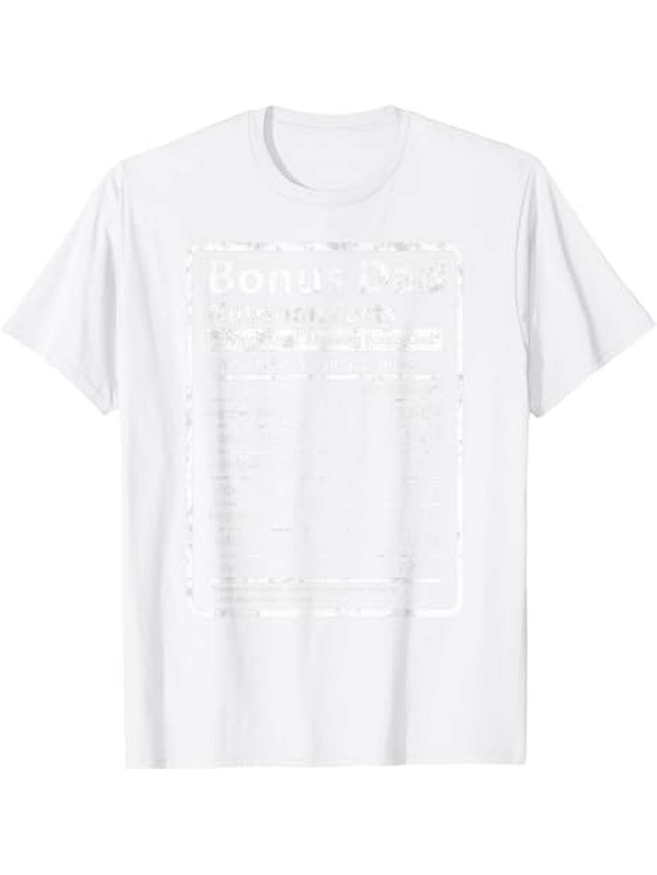 Men's Graphic T-Shirt No Readable Text Subtle Rectangular Print With Distressed Texture Graphic On White Shirt