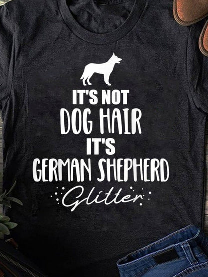 Men's Graphic T-Shirt Dog Hair Is German Shepherd Glitter On Soft Classic Fabric T Shirt