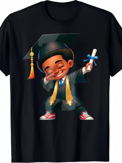 Men's Graphic T-Shirt Joyful Celebration With Dancing Graduate Under Shiny Graduation Cap