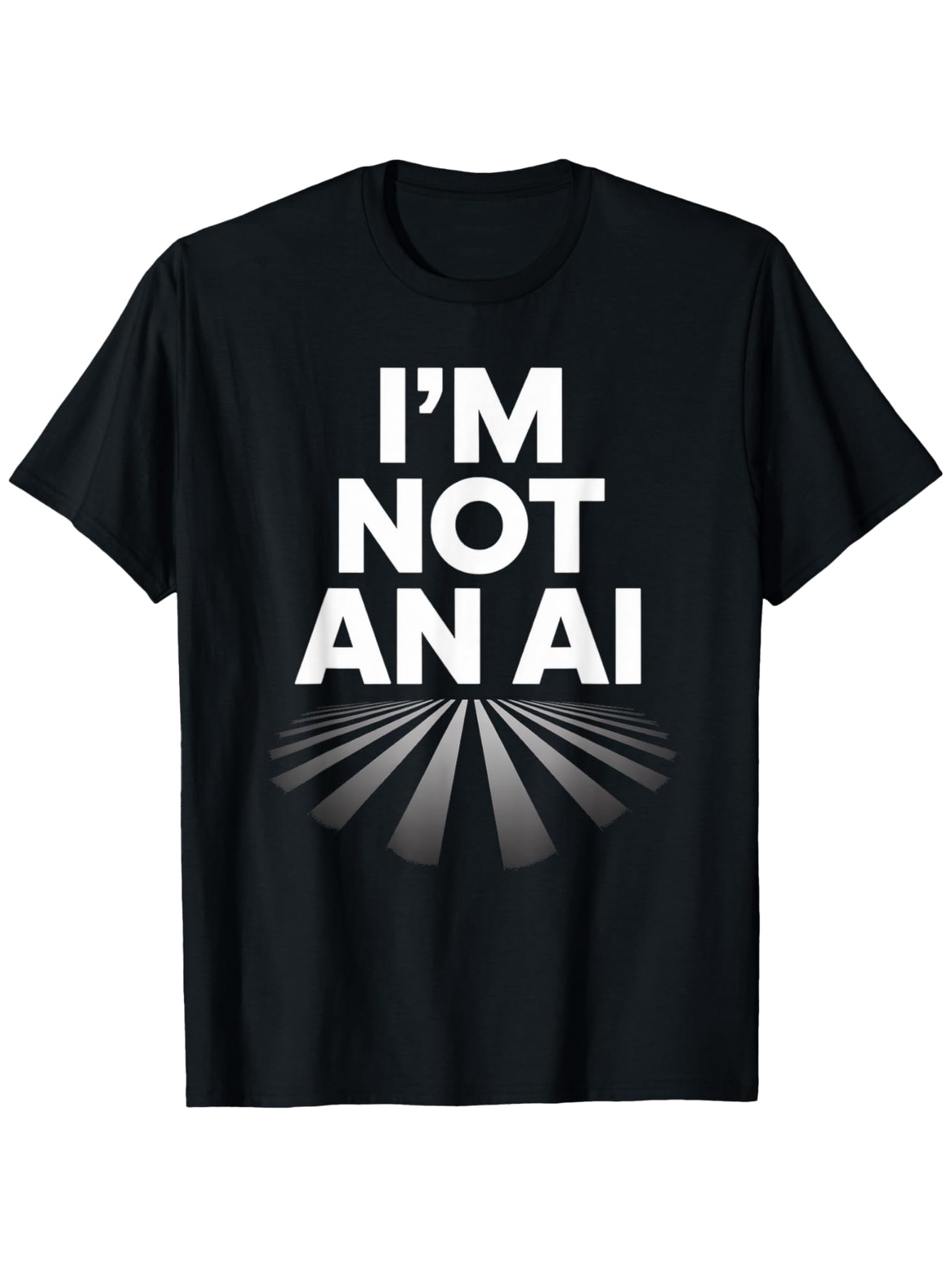 Men's Graphic T-Shirt Im Not An Ai Bold Lettering With Abstract Geometric Rays Design Artificial Intelligence Statement