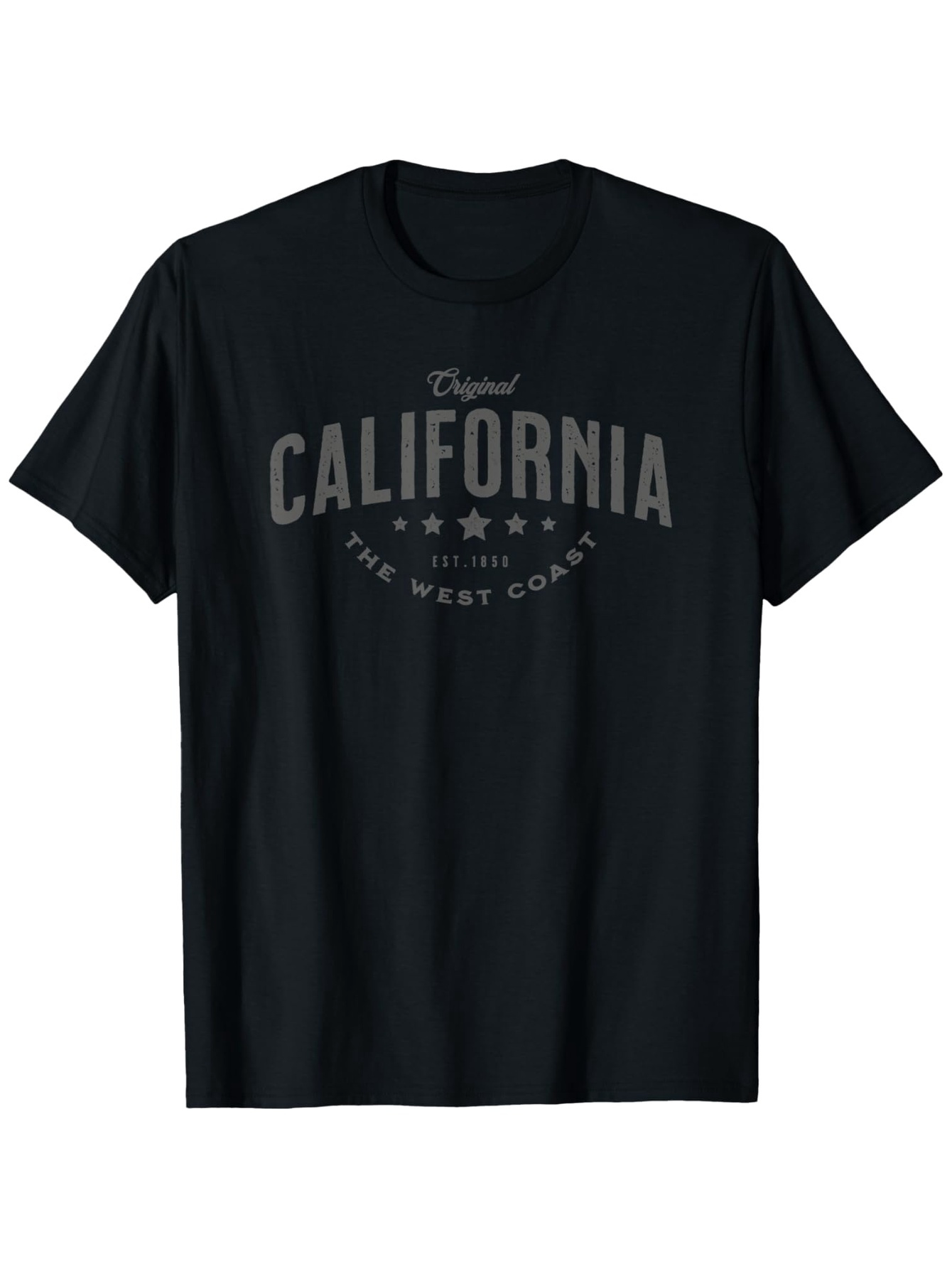 Men's Graphic T-Shirt Original Stars Print With Vintage Text Surrounding California