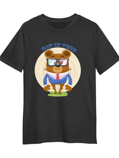 Men's Graphic T-Shirt Have My Opinion Cute Cartoon Bear With Glasses Standing