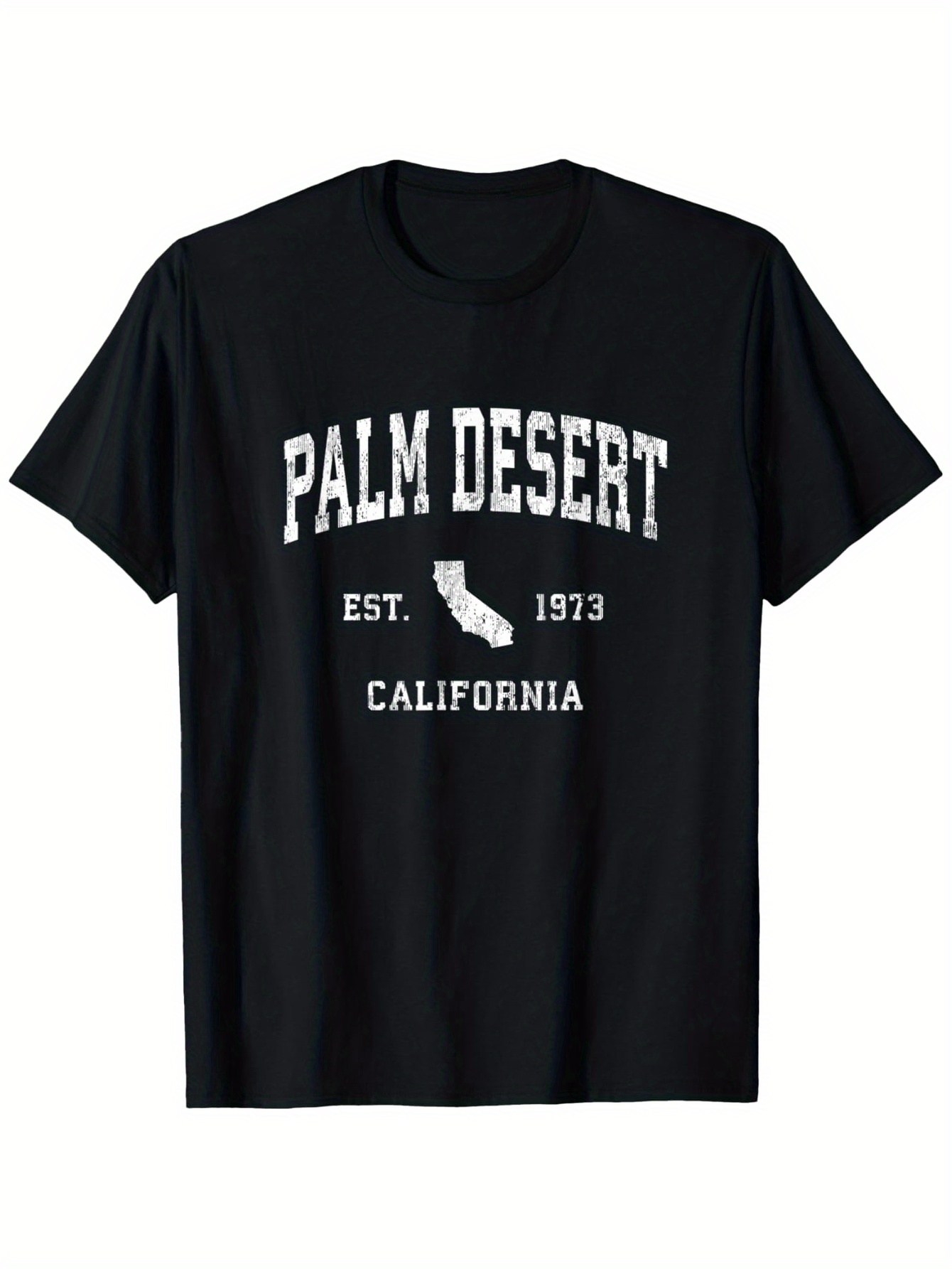 Men's Graphic T-Shirt Palm Desert Est 1973 Letters Over California Map T Shirt