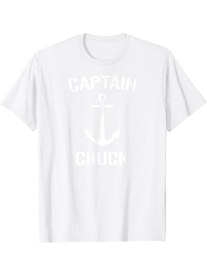Men's Graphic T-Shirt Captain Chuck Classic Nautical Anchor Design T Shirt