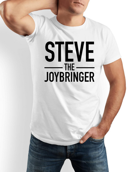 Men's Graphic T-Shirt Steve The Joybringer Bold Typography With Minimalist Black Lines T Shirt