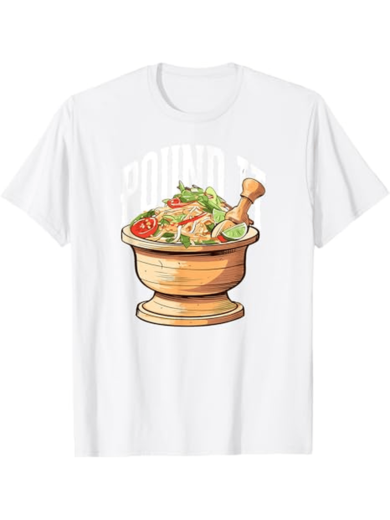 Men's Graphic T-Shirt Round It Fresh Herbs In Wooden Mortar Bowl