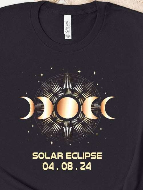 Men's Graphic T-Shirt Solar Eclipse Phases And Brilliant Radiance With Twinkling Stars Sun