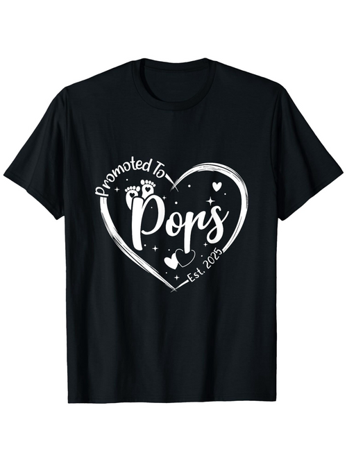 Men's Graphic T-Shirt Promoted To Pops With Tiny Footprints Heart Shape