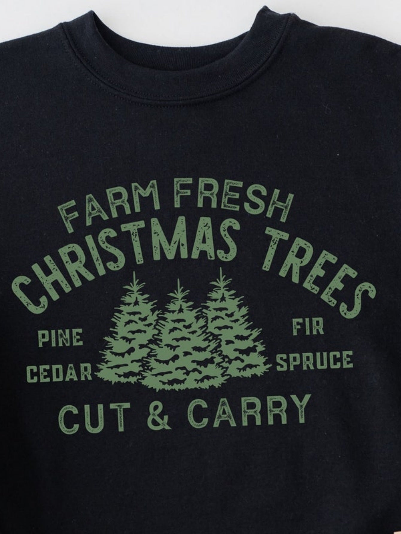 Men's Graphic T-Shirt Farm Fresh Holiday Tree Grove Cut And Carry Pine Spruce Fir Cedar Christmas Trees