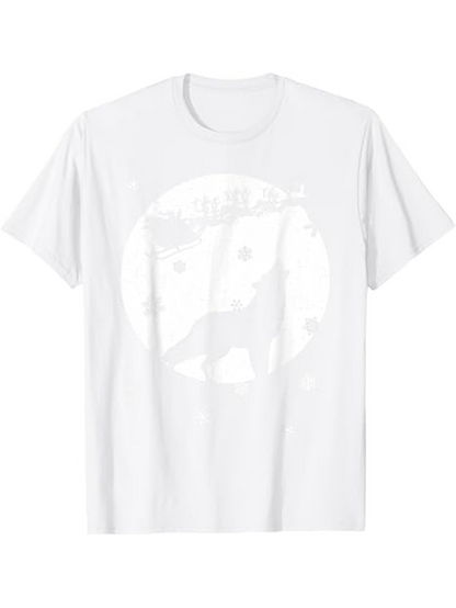 Men's Graphic T-Shirt Full Moon Forest Silhouette With Lone Wolf Howling At Night