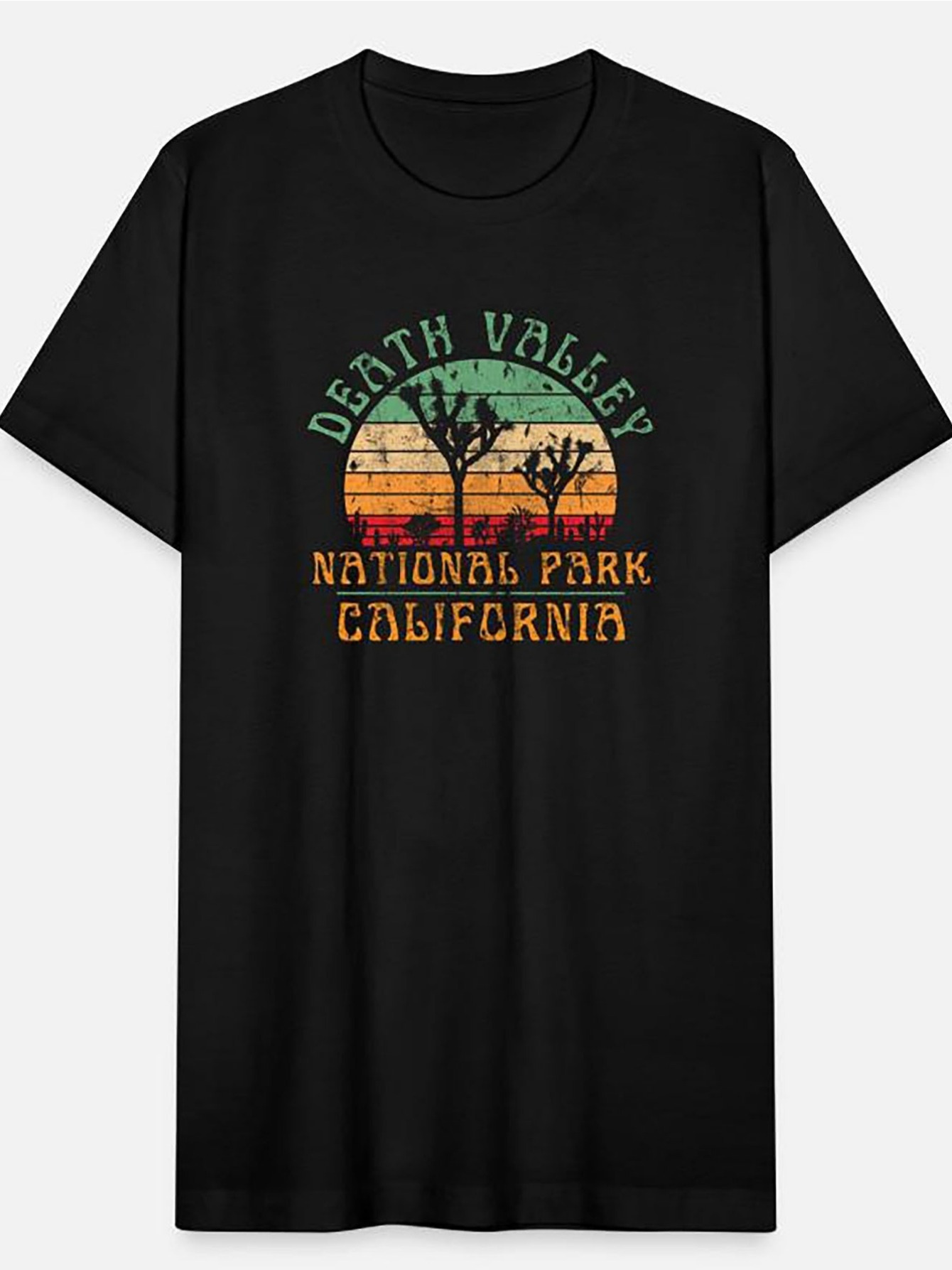 Men's Graphic T-Shirt Death Valley National Park California Vintage Sunset Desert Tree