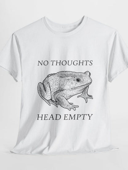 Men's Graphic T-Shirt No Thoughts Head Empty Pencil Drawn Frog With Realistic Quiet Expression