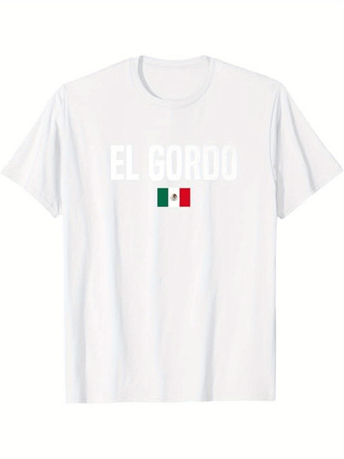 Men's Graphic T-Shirt El Gordo Minimalist Mexico Flag Inspired T Shirt Design