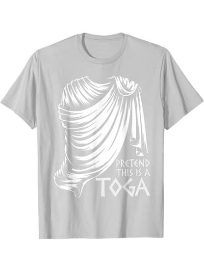 Men's Graphic T-Shirt Pretend This Is A Toga Draped White Fabric Classic Statue