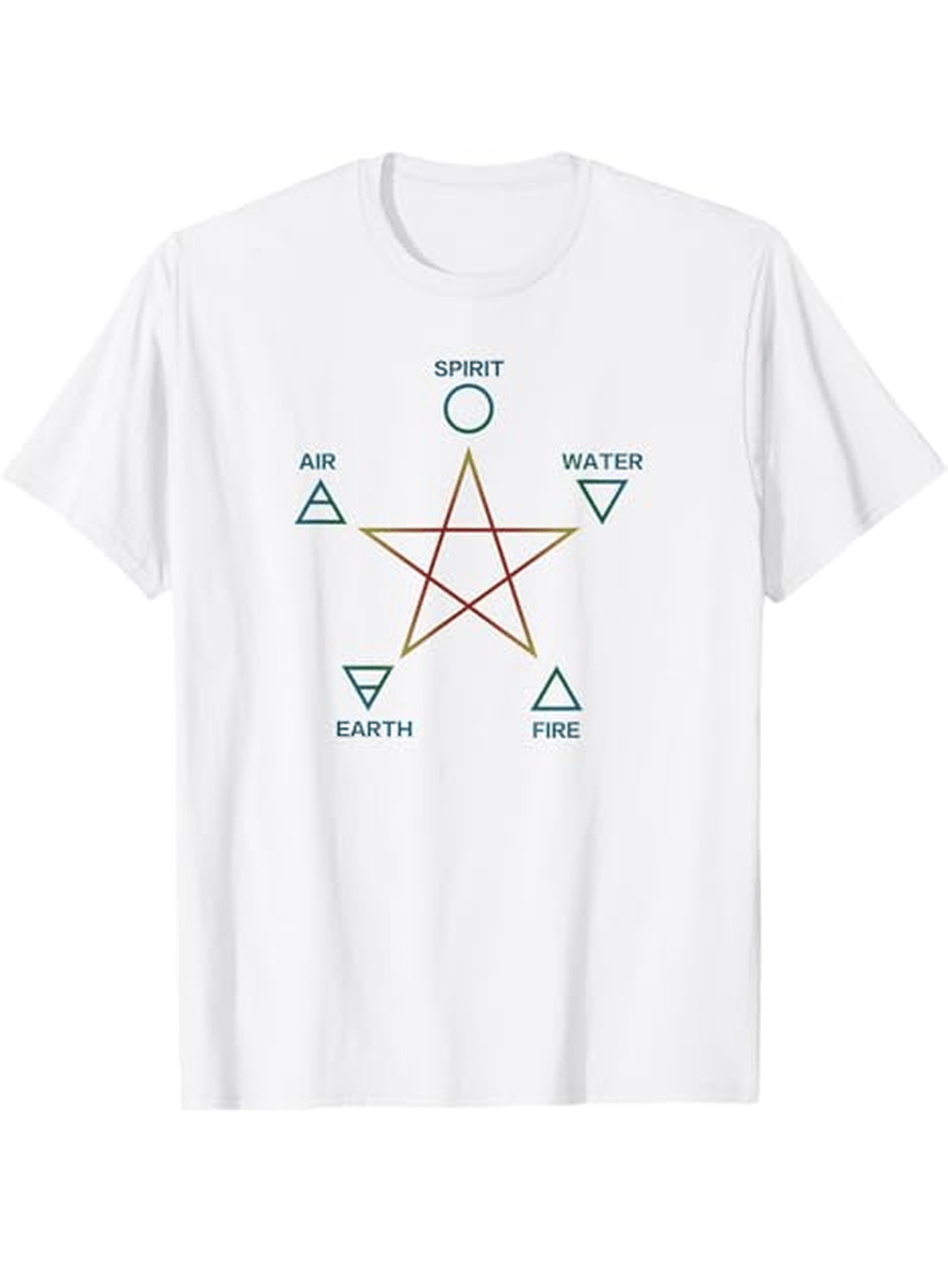 Men's Graphic T-Shirt Spirit Air Water Earth Fire Elements Geometric Star